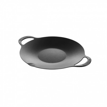 Tavă de aluminiu pentru grătar/coacere BUYDEEM CP101, 36 cm, antiaderentă, mânere ergonomice, margine de turnare, negru