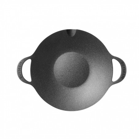 Tavă de aluminiu pentru grătar/coacere BUYDEEM CP101, 36 cm, antiaderentă, mânere ergonomice, margine de turnare, negru