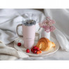 Cană termică cu pai încorporat Buydeem DS57-P, 700 ml, menține temperatura (cald/rece) până la 6 ore, izolație sub vid, oțel inoxidabil, fără BPA, roz