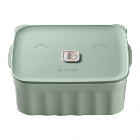 Cutie alimentara ceramica Buydeem CT1006-CG, 810 ml, 17x20.5 cm, Pana la 230°C, Compatibila cuptor si cuptor cu microunde, Verde