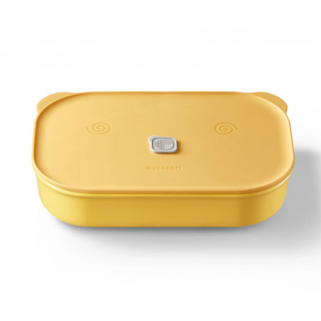 Cutie ceramică pentru alimente Buydeem Bento CT3008-MY, 1 l, 230 °C, compatibilă cu cuptorul și cuptorul cu microunde, galbenă