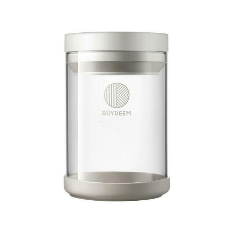 Recipient de sticlă pentru depozitare BUYDEEM CS1004, 600 ml, închidere ermetică, de la -20 °C la 300 °C, potrivit pentru congelator, cuptor cu microunde și cuptor tradițional, alb