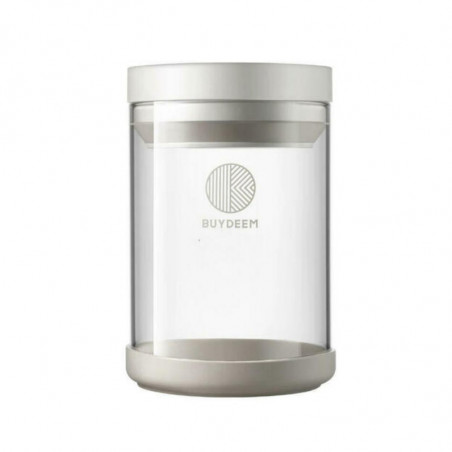 Recipient de sticlă pentru depozitare BUYDEEM CS1004, 600 ml, închidere ermetică, de la -20 °C la 300 °C, potrivit pentru congelator, cuptor cu microunde și cuptor tradițional, alb