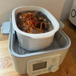 Recipient din porțelan pentru aparatul de gătit cu aburi BUYDEEM CT1005, 2 l, de la -8 °C la +230 °C, omologat de FDA pentru contactul cu alimentele, alb