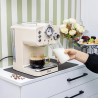 Mașină de espresso ZILAN ZLN2992, 1100 W, 15 bar, 1,25 l, preparare dublă, portafiltru, spumă de lapte caldă și rece, reglare a temperaturii, culoare crem