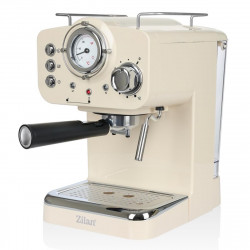 Mașină de espresso ZILAN ZLN2992, 1100 W, 15 bar, 1,25 l, preparare dublă, portafiltru, spumă de lapte caldă și rece, reglare a temperaturii, culoare crem