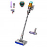 Aspirator vertical Dyson V12s Detect Slim Submarine 485350-01, 140AW, 0,35 L, 60 min, Uscat/Umed, 3 moduri, HEPA, Senzor de praf, Golire igienică, LCD cu date in timp real, Nichel/Galben
