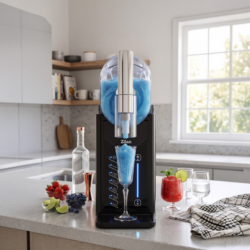 Aparat pentru deserturi înghețate (sorbet) Zilan ZLN4819, 200 W, 2 l, 5 programe automate, Control al consistenței, Autocurățare, LED, Negru