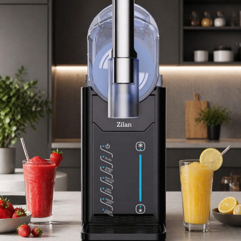 Aparat pentru deserturi înghețate (sorbet) Zilan ZLN4819, 200 W, 2 l, 5 programe automate, Control al consistenței, Autocurățare, LED, Negru