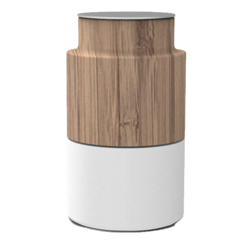 Rasnita pentru sare sau piper Trebonn Woody 1924201, Mecanism ceramic, Bambus, Alb