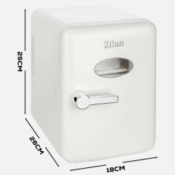 Mini-frigider portabil Zilan ZLN1153, 36 W, 4 l, 6 cutii, Răcire/încălzire, 10-75 °C, 240/12 V, Alb