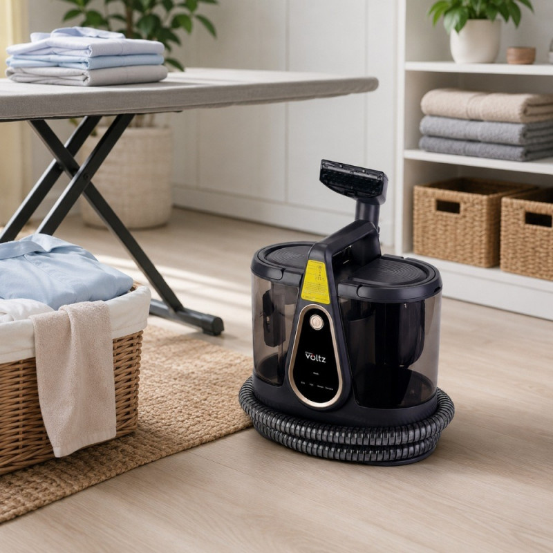 Aspirator pentru curățarea covoarelor și tapițeriei Oliver Voltz OV51006A, 1750 W, 18 kPa, 1 l, ecran tactil, dezinfectare cu abur, accesorii, negru