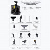 Aspirator pentru curățarea covoarelor și tapițeriei Oliver Voltz OV51006A, 1750 W, 18 kPa, 1 l, ecran tactil, dezinfectare cu abur, accesorii, negru