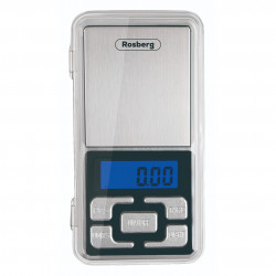 Cântar pentru bijuterii Rosberg R51651S, până la 500 g, afișaj LCD, baterii incluse, oțel inoxidabil