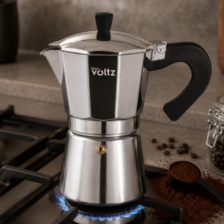 Aparat de cafea cubanez Oliver Voltz Florence OV51173J6, 6 cești, 300 ml, supapă de siguranță, oțel inoxidabil