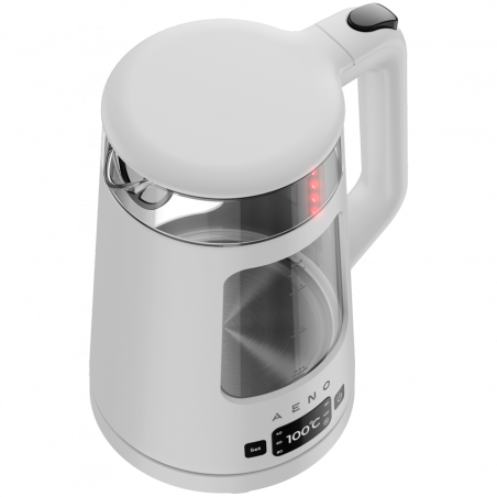 Ceainic electric AENO EK6 AEK0006, 2200 W, 1,7 l, 40-100 °C, STRIX, LED, perete dublu, filtru, bază rotativă la 360°, alb