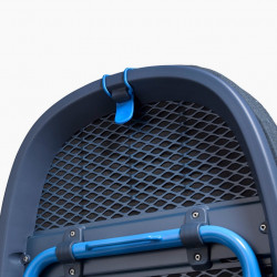 Masă de călcat pliabilă Joseph Joseph Pocket Max Plus 5000022, Husă din bumbac 100%, Strat impermeabil, Cârlig de agățare, Compartiment pentru fierul de călcat, DripShield, Albastru