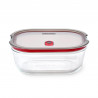 Cutie pentru alimente Black+Blum Stack+Nest FBGR-BX-L107, 1,2 l, dreptunghiulară, potrivită pentru cuptor, fără BPA, sticlă borosilicată, gri/roșu