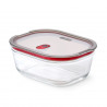 Cutie pentru alimente Black+Blum Stack+Nest FBGR-BX-L107, 1,2 l, dreptunghiulară, potrivită pentru cuptor, fără BPA, sticlă borosilicată, gri/roșu
