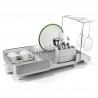 Uscator de vase Joseph Joseph Extend Steel Plus 6500041, Pana la 16 piese, Extensibil, Sine pentru pahare, Scurgere, Demontabil, Otel inoxidabil, Alb