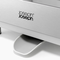 Uscator de vase Joseph Joseph Extend Steel Plus 6500041, Pana la 16 piese, Extensibil, Sine pentru pahare, Scurgere, Demontabil, Otel inoxidabil, Alb