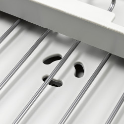 Uscator de vase Joseph Joseph Extend Steel Plus 6500041, Pana la 16 piese, Extensibil, Sine pentru pahare, Scurgere, Demontabil, Otel inoxidabil, Alb