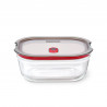 Cutie pentru alimente Black+Blum Stack+Nest FBGR-BX-M017, 0,9 l, dreptunghiulară, potrivită pentru cuptor, fără BPA, sticlă borosilicată, gri/roșu