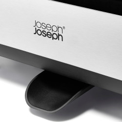 Uscator de vase Joseph Joseph Extend Steel Plus 6500040, Pana la 16 piese, Extensibil, Sine pentru pahare, Scurgere, Demontabil, Otel inoxidabil, Negru