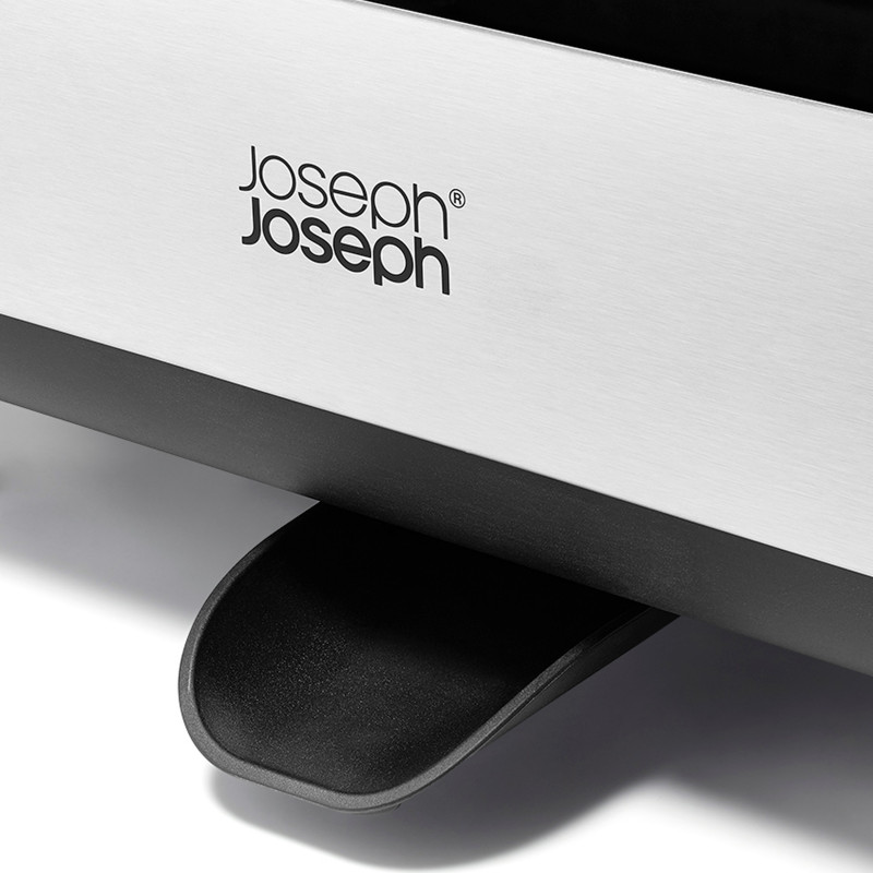 Uscator de vase Joseph Joseph Extend Steel Plus 6500040, Pana la 16 piese, Extensibil, Sine pentru pahare, Scurgere, Demontabil, Otel inoxidabil, Negru