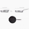 Tigaie adanca Joseph Joseph Space 1000057, 28 cm, Maner pliabil, Acoperire ceramica, Cuptor pana la 232°C, Inductie, Argintiu/negru