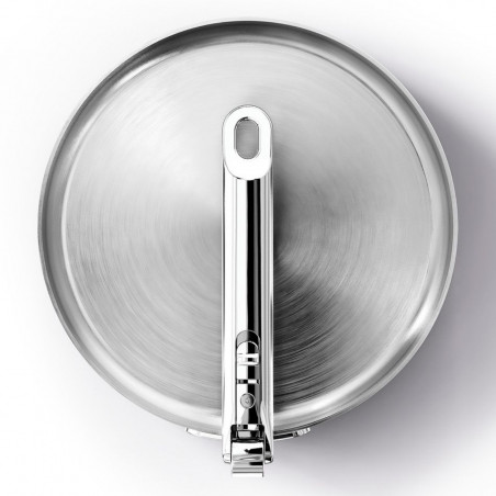 Tigaie adâncă Joseph Joseph Space 1000025, 24 cm, mâner rabatabil, oțel inoxidabil, cuptor până la 232 °C, inducție, inox