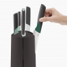 Set de cutite Joseph Joseph Elevate 10541, Otel japonez, Suport rotativ, Fara BPA, Negru/verde