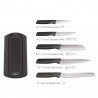 Set de cutite Joseph Joseph Elevate 10541, Otel japonez, Suport rotativ, Fara BPA, Negru/verde