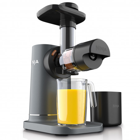 Storcator de fructe 3in1 Ninja NeverClog JC152EU, 150 W, 700 ml, Presare la rece, Taiere, Razuire, Filtre pentru pulpa, Gri