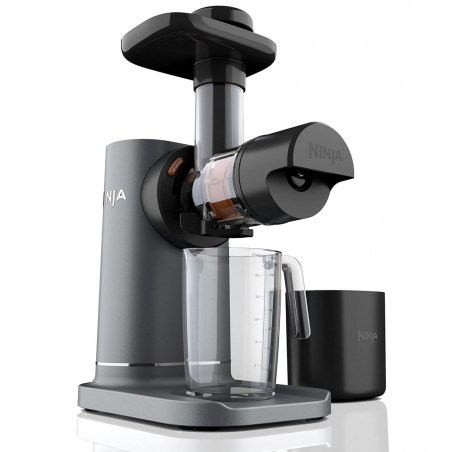 Storcator de fructe 3in1 Ninja NeverClog JC152EU, 150 W, 700 ml, Presare la rece, Taiere, Razuire, Filtre pentru pulpa, Gri