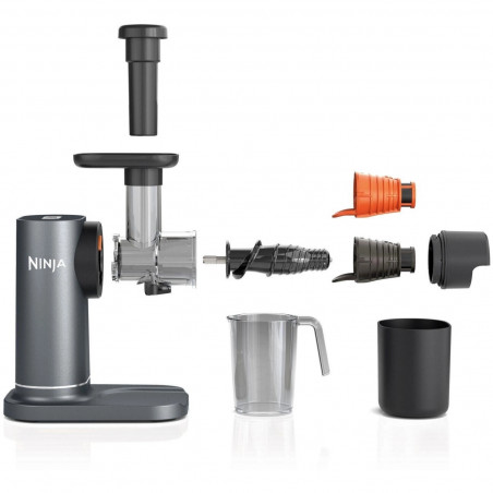 Storcator de fructe 3in1 Ninja NeverClog JC152EU, 150 W, 700 ml, Presare la rece, Taiere, Razuire, Filtre pentru pulpa, Gri
