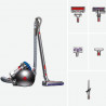Aspirator fără sac Dyson Cinetic BigBall Absolute 2 447250-01, 700 W, 150 AW, 0,8 l, 35 de cicloni, Redresare automată în caz de răsturnare, 5 accesorii, nichel/albastru