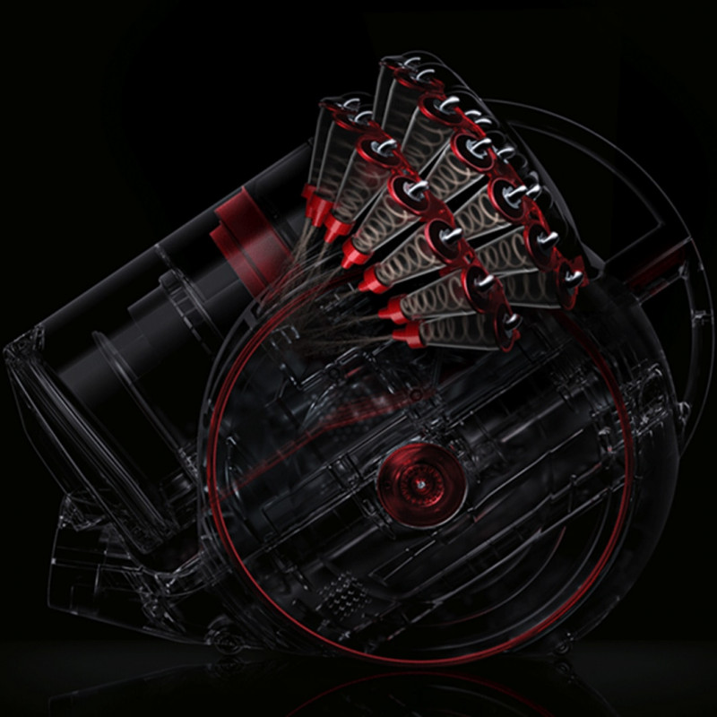 Aspirator fără sac Dyson Cinetic BigBall Absolute 2 447250-01, 700 W, 150 AW, 0,8 l, 35 de cicloni, Redresare automată în caz de răsturnare, 5 accesorii, nichel/albastru