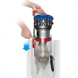 Aspirator fără sac Dyson Cinetic BigBall Absolute 2 447250-01, 700 W, 150 AW, 0,8 l, 35 de cicloni, Redresare automată în caz de răsturnare, 5 accesorii, nichel/albastru