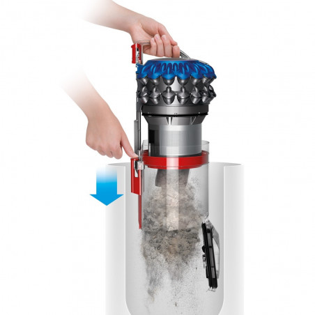 Aspirator fără sac Dyson Cinetic BigBall Absolute 2 447250-01, 700 W, 150 AW, 0,8 l, 35 de cicloni, Redresare automată în caz de răsturnare, 5 accesorii, nichel/albastru