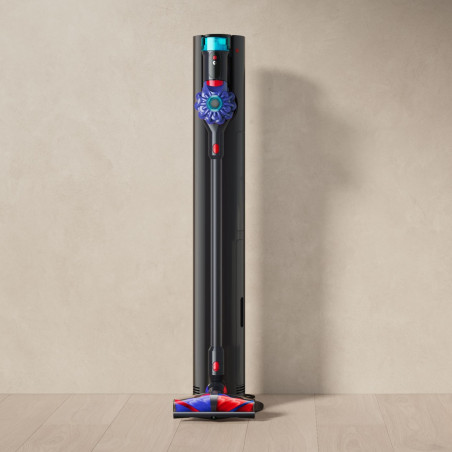 Aspirator vertical + Stație de încărcare cu golire automată Dyson V10 Konical Moulded 594030-01, 150AW, 0,5 l, 60 min, 3 moduri, HEPA, Golire igienică, Fără încurcături, Negru