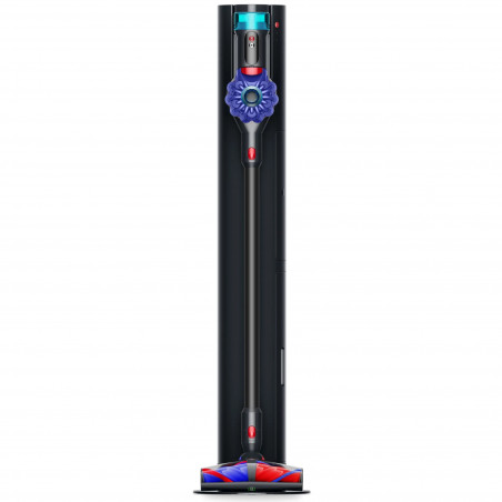 Aspirator vertical + Stație de încărcare cu golire automată Dyson V10 Konical Moulded 594030-01, 150AW, 0,5 l, 60 min, 3 moduri, HEPA, Golire igienică, Fără încurcături, Negru