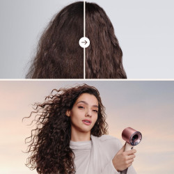 Uscător de păr Dyson HD19 Travel™ 492457-01, 1220 W, 11,6 l/s, 2 viteze, 3 niveluri de temperatură, Air Multiplier, control inteligent al căldurii, ceramic roz/roz auriu