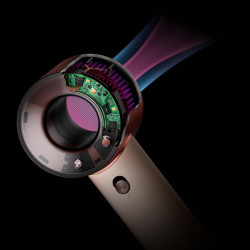 Uscător de păr Dyson HD19 Travel™ 492457-01, 1220 W, 11,6 l/s, 2 viteze, 3 niveluri de temperatură, Air Multiplier, control inteligent al căldurii, ceramic roz/roz auriu