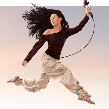 Uscător de păr Dyson HD19 Travel™ 492457-01, 1220 W, 11,6 l/s, 2 viteze, 3 niveluri de temperatură, Air Multiplier, control inteligent al căldurii, ceramic roz/roz auriu