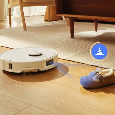 Aspirator robot Roborock Q Revo Edge 5V1 QRES02-00, 18500 Pa, 5200 mAh, 66 W, Cartografiere 3D LiDAR, Reactive AI, FlexiArm, stație de încărcare, autonomie de până la 3 ore, alb