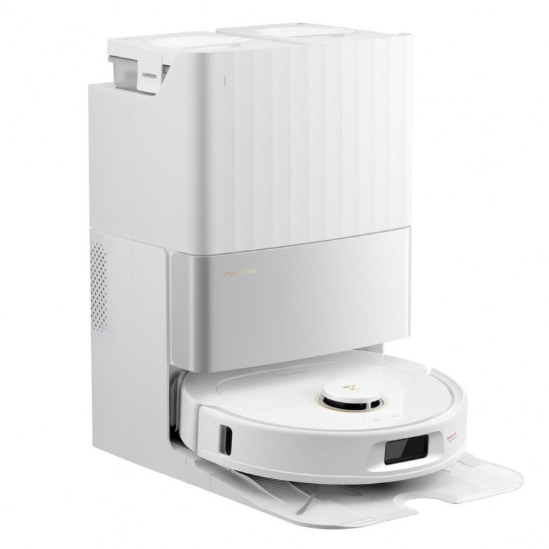 Aspirator robot Roborock Q Revo Edge 5V1 QRES02-00, 18500 Pa, 5200 mAh, 66 W, Cartografiere 3D LiDAR, Reactive AI, FlexiArm, stație de încărcare, autonomie de până la 3 ore, alb