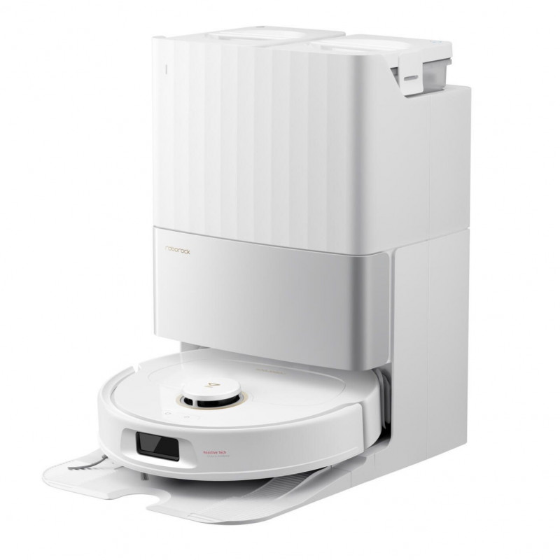 Aspirator robot Roborock Q Revo Edge 5V1 QRES02-00, 18500 Pa, 5200 mAh, 66 W, Cartografiere 3D LiDAR, Reactive AI, FlexiArm, stație de încărcare, autonomie de până la 3 ore, alb
