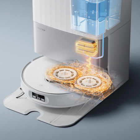 Aspirator robot Roborock Q Revo Edge 5V1 QRES02-00, 18500 Pa, 5200 mAh, 66 W, Cartografiere 3D LiDAR, Reactive AI, FlexiArm, stație de încărcare, autonomie de până la 3 ore, alb