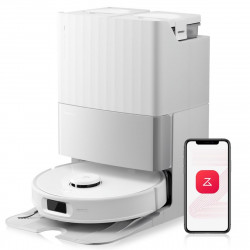 Aspirator robot Roborock Q Revo Edge 5V1 QRES02-00, 18500 Pa, 5200 mAh, 66 W, Cartografiere 3D LiDAR, Reactive AI, FlexiArm, stație de încărcare, autonomie de până la 3 ore, alb